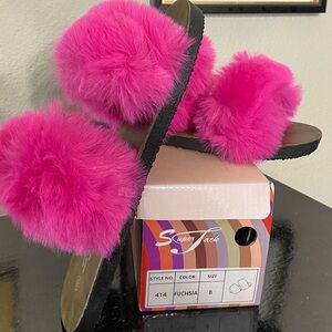 Pink Fur Slides